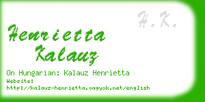 henrietta kalauz business card